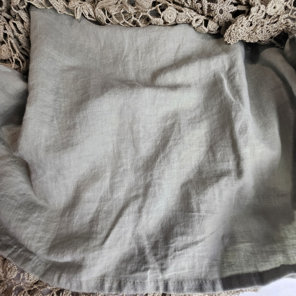 LIM'S Women Delicate Taupe Crochet Maxi Dress Size Large - Picture 11 of 15